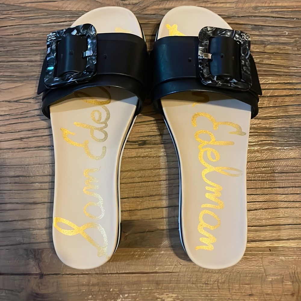 Sam Edelman Ariane Leather Slides Size 7